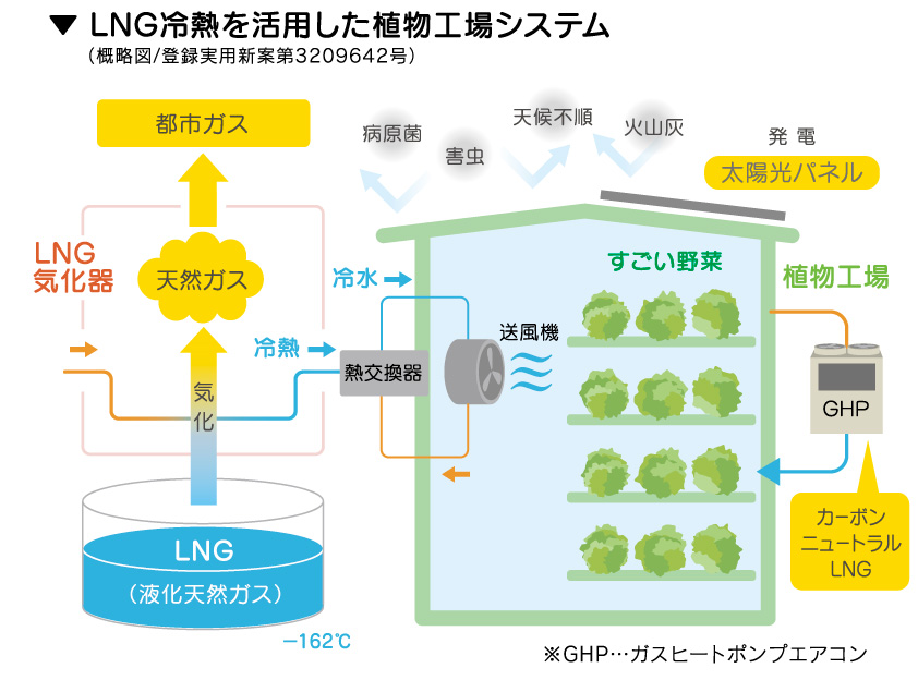 LNG冷熱を活用した植物工場システム