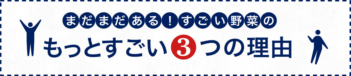 すごい野菜の「すごい」には理由があります。